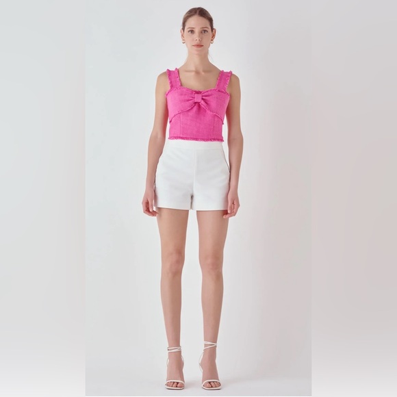 Endless Rose Tops - ENDLESS ROSE 🆕$80 TWEED BOW TIE TOP XS